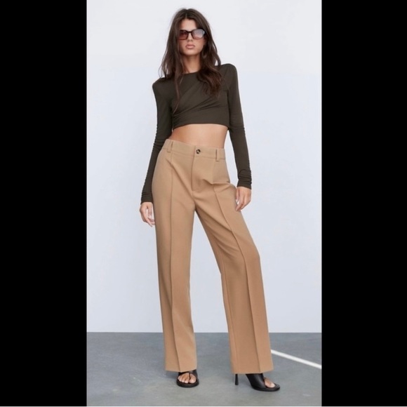 Zara Pants & Jumpsuits Nwt Zara Pants Xl Seamed High Waisted Rise
